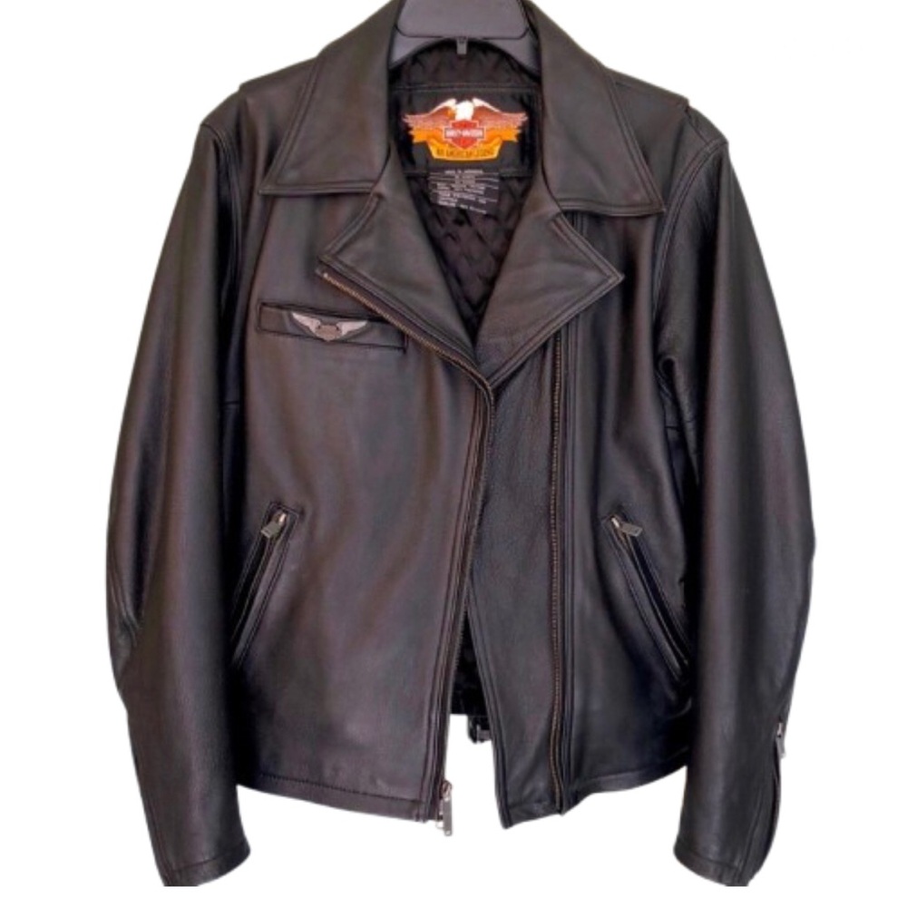 HARLEY DAVIDSON black leather jacket 💯% Authentic - Picture 17 of 17